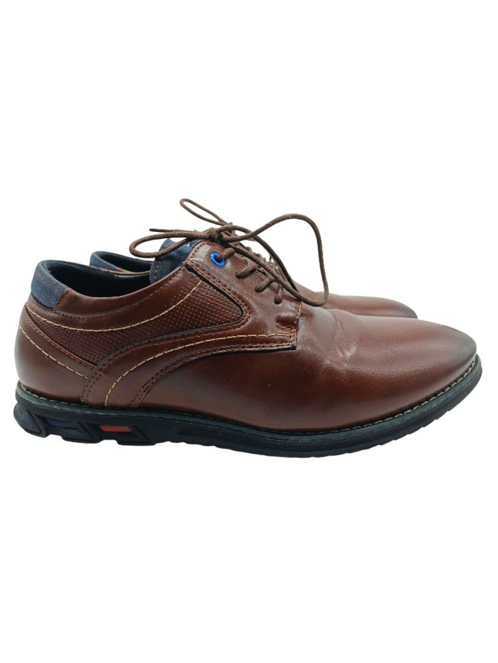 Gatsby Mens Lisse Brown Leather Lace Up Oxford Size 9.5 B No Stripe Dress Shoe